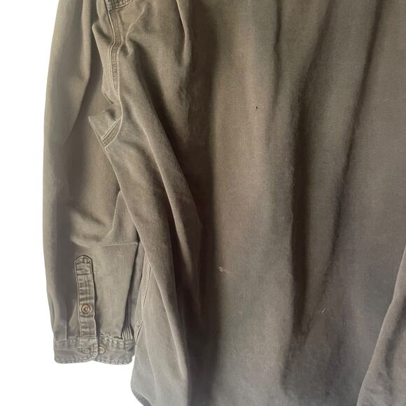 Carhartt Men 2XL‎ Grey Stone Canvas Heavy Workwear Long Sleeve Button Up - Picture 10 of 12